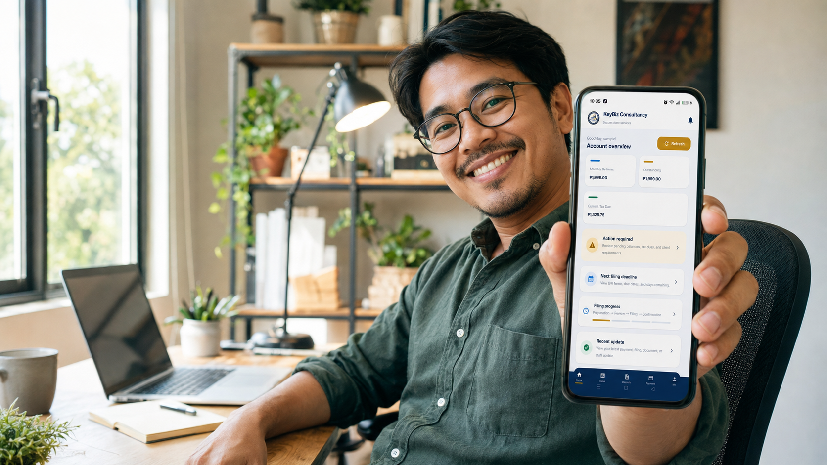 KeyBiz client using the Android app